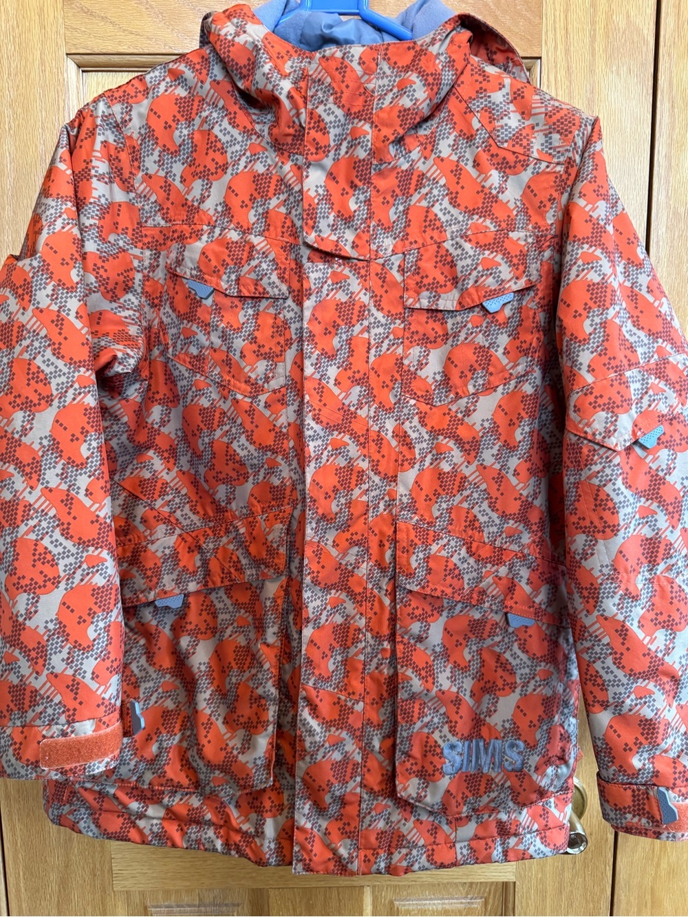 SIMS Snowboarding Kids Waterproof Winter Ski Jacket Orange Pattern L (14)
